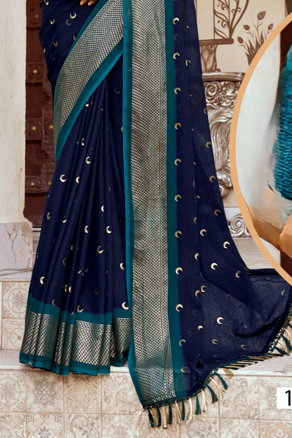 Chandra Kon Georgette Saree – Graceful Flow with Elegant Design for a Refined Look (8 Colours Available).