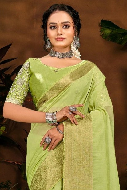 Everyday Multicolour Plain Saree with Satin Fancy Blouse (8 Colours Available).