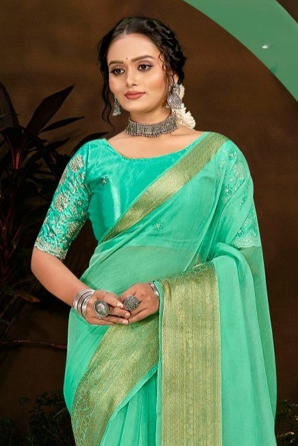 Everyday Multicolour Plain Saree with Satin Fancy Blouse (8 Colours Available).