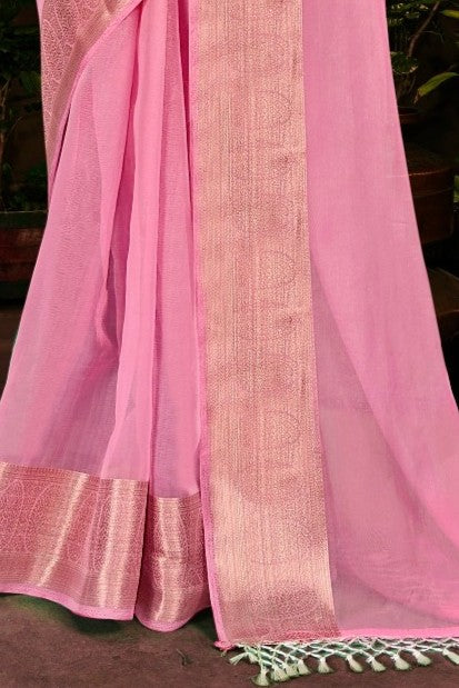 Everyday Multicolour Plain Saree with Satin Fancy Blouse (8 Colours Available).