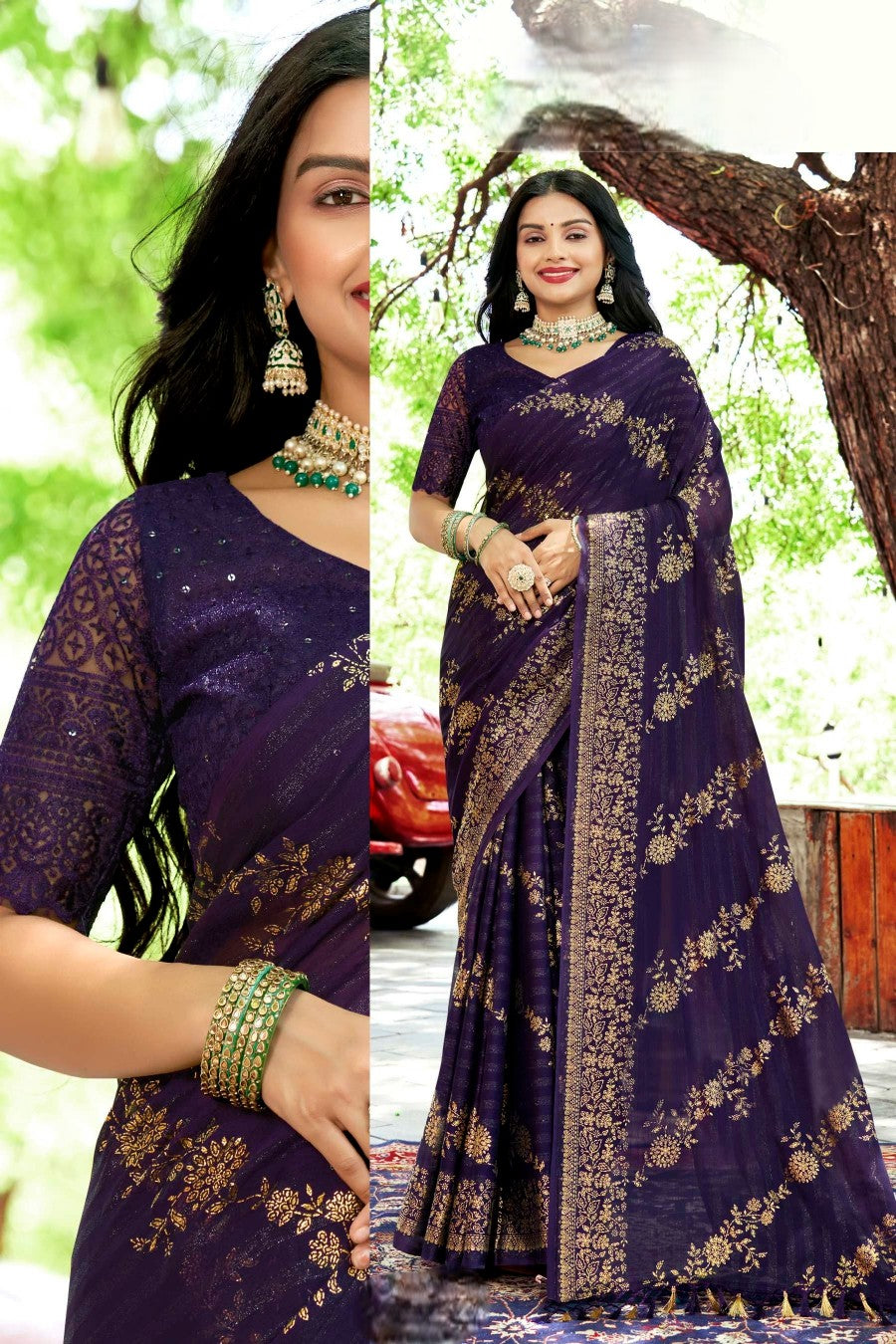 Facebook Rimzhim Fabric Saree – Stylish Design with a Rich, Shimmering Texture (8 Colours Available).