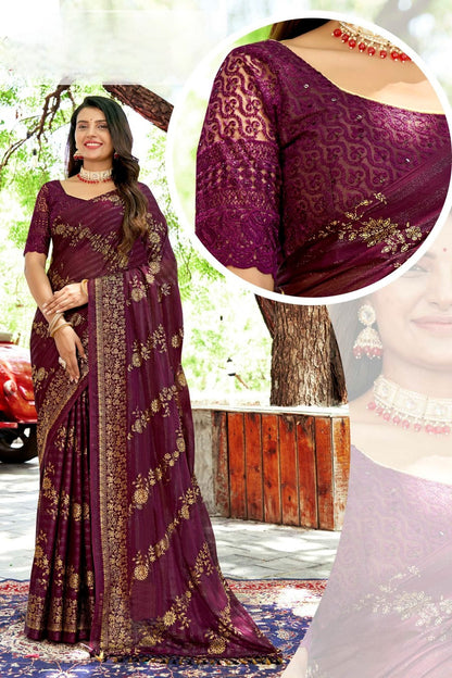 Facebook Rimzhim Fabric Saree – Stylish Design with a Rich, Shimmering Texture (8 Colours Available).