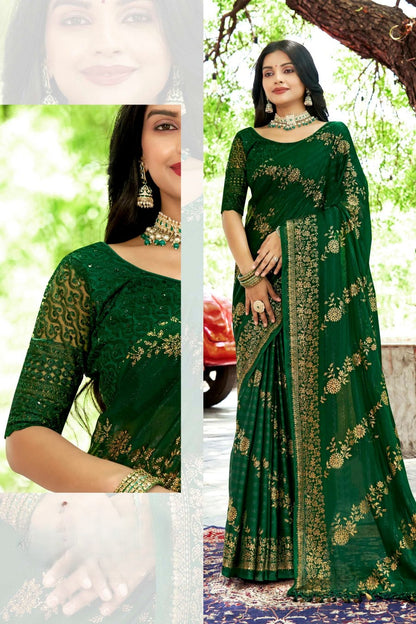 Facebook Rimzhim Fabric Saree – Stylish Design with a Rich, Shimmering Texture (8 Colours Available).