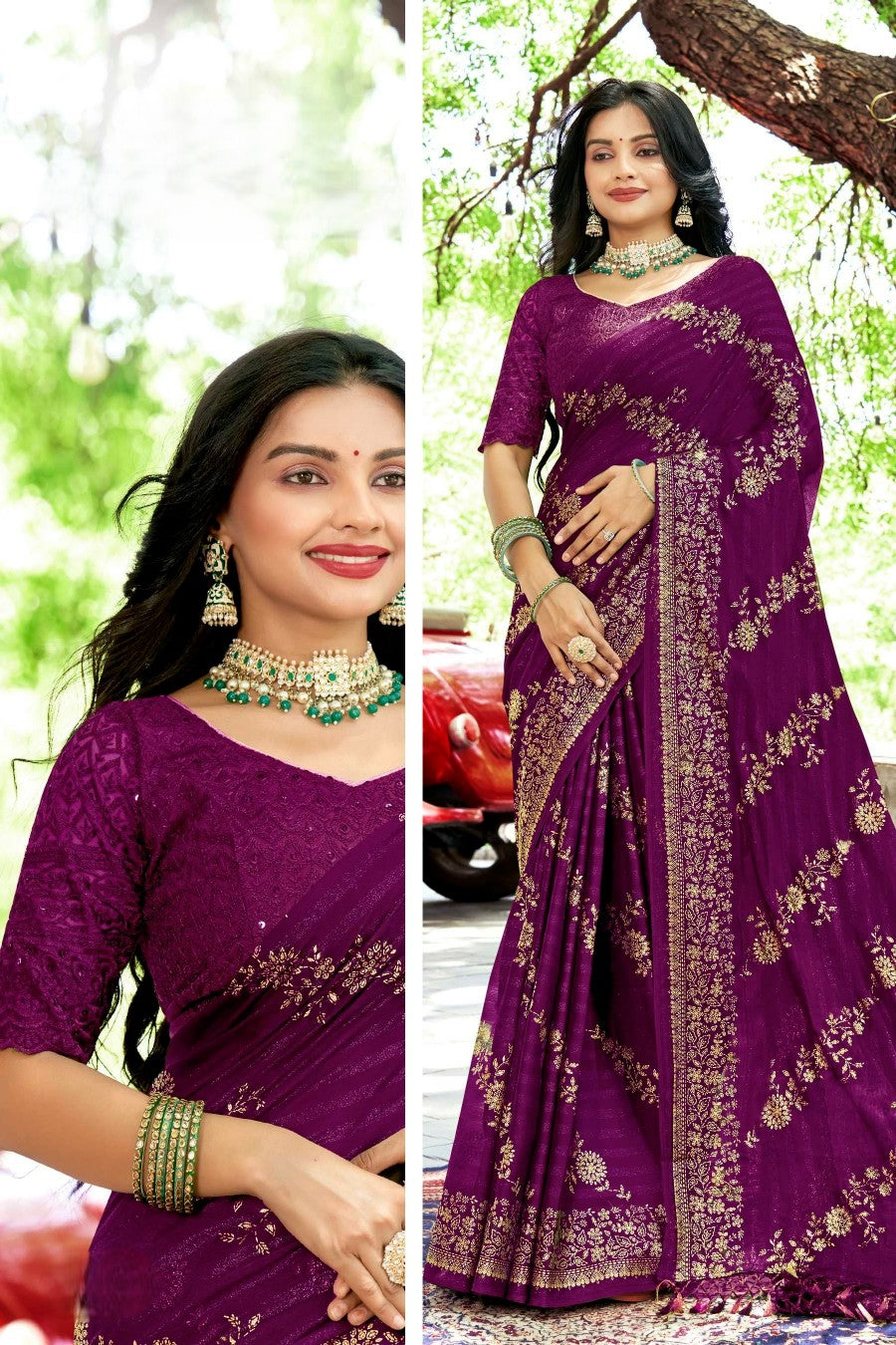 Facebook Rimzhim Fabric Saree – Stylish Design with a Rich, Shimmering Texture (8 Colours Available).