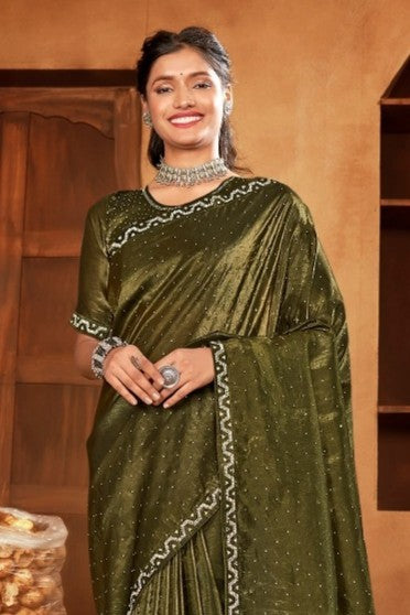 Hum Tum Glass Tissue Saree with Jarkan Concept and Tone to Tone matching (8 Colours Available).