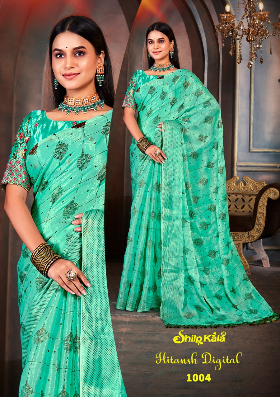 Hitansh Multicolor Saree with Fancy Fabric Saree and Tone to Tone Matching