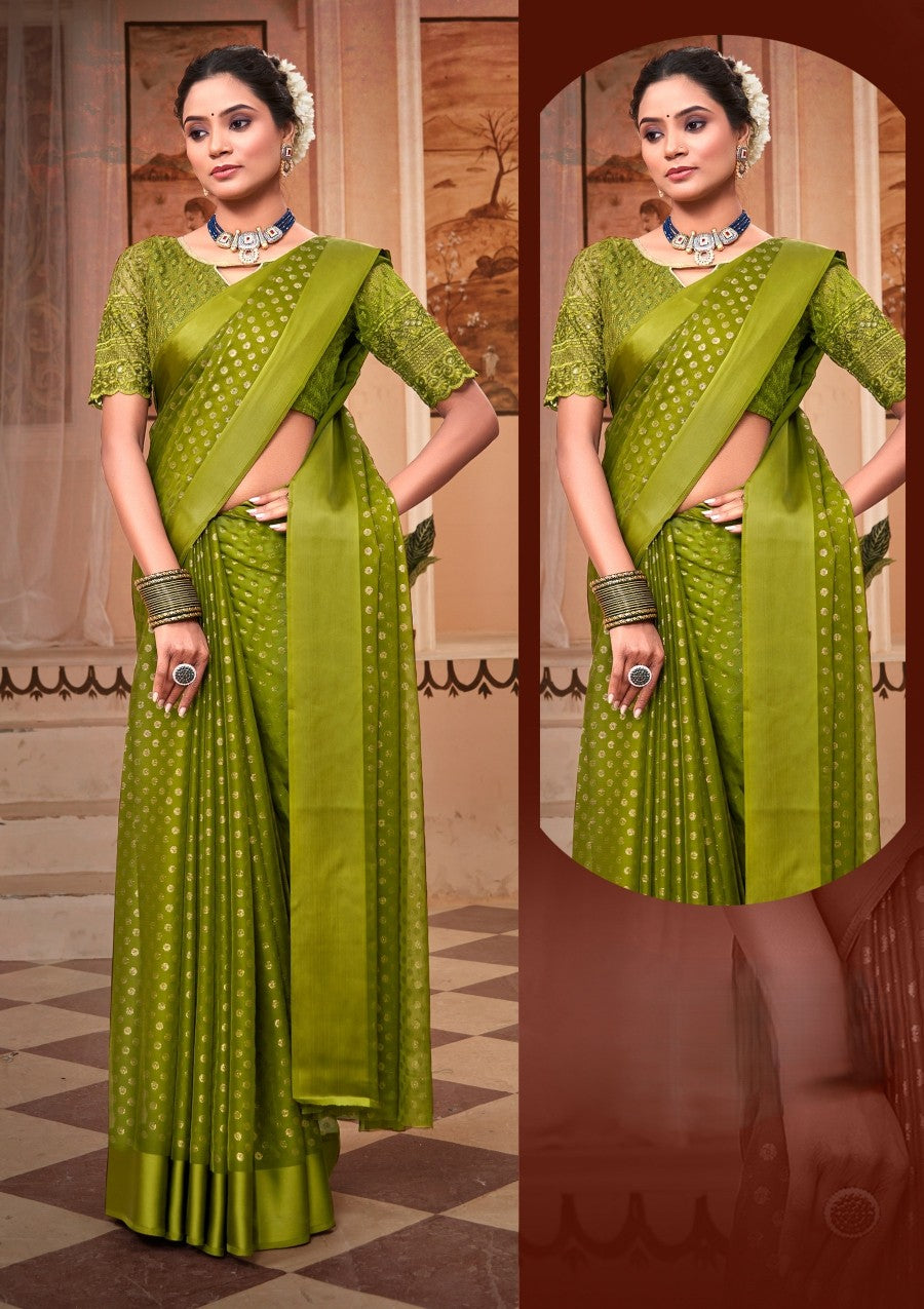 Hottest Multicolor Saree with Due Drop and Net Blouse (8 Colours Available).