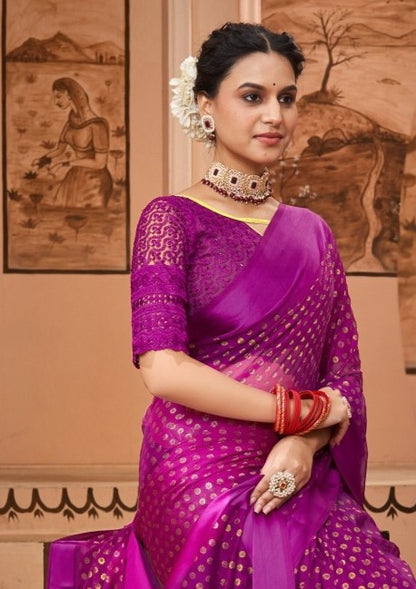 Hottest Multicolor Saree with Due Drop and Net Blouse (8 Colours Available).