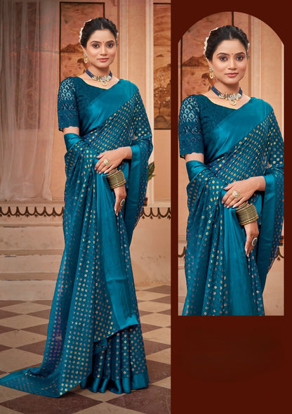 Hottest Multicolor Saree with Due Drop and Net Blouse (8 Colours Available).