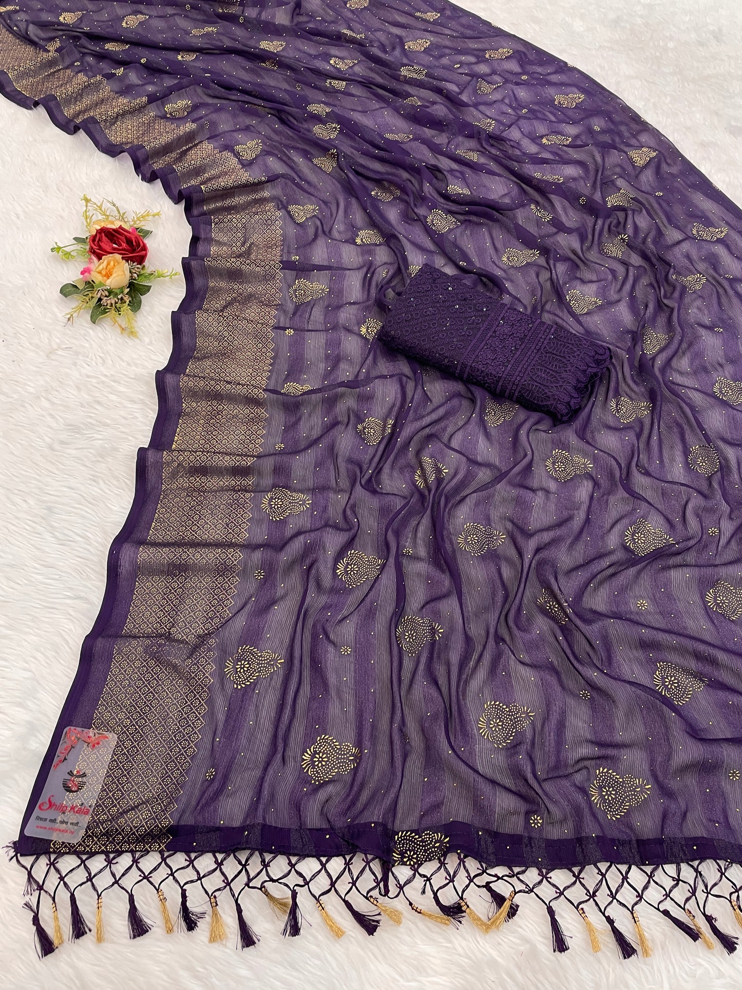 Shubhnamastu Multicolor Jari Patta Saree with Elegant Design (8 Colours Available).