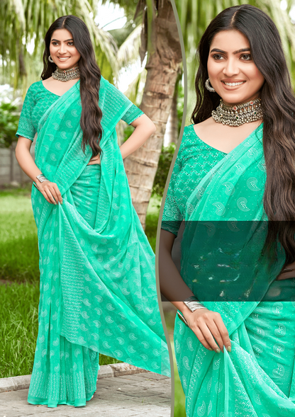 Jarki Chiffon Georgette Saree with Due Drop Concept (8 Colours Available).