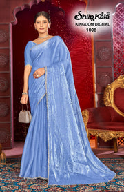 Kingdom Multicolour Jimmy Choo Saree with Fancy Blouse. (8 Colours)