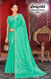 Kingdom Multicolour Jimmy Choo Saree with Fancy Blouse. (8 Colours)