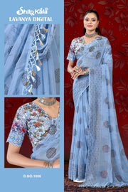 Lavanya Multicolour Fancy Chiffon Saree with Digital Printed Shifli Blouse (8 Colours Available).