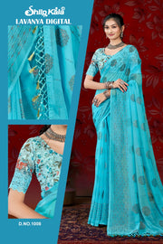 Lavanya Multicolour Fancy Chiffon Saree with Digital Printed Shifli Blouse (8 Colours Available).