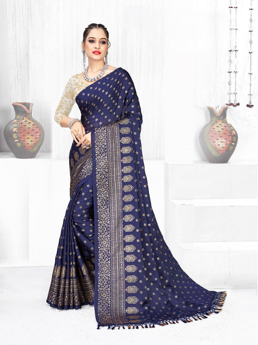 Monaco Multicolor Saree with Gold Foil and Tone to Tone Matching