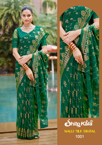 Nalli Silk Fancy Saree with Tone to Tone Matching (8 Colours Available).