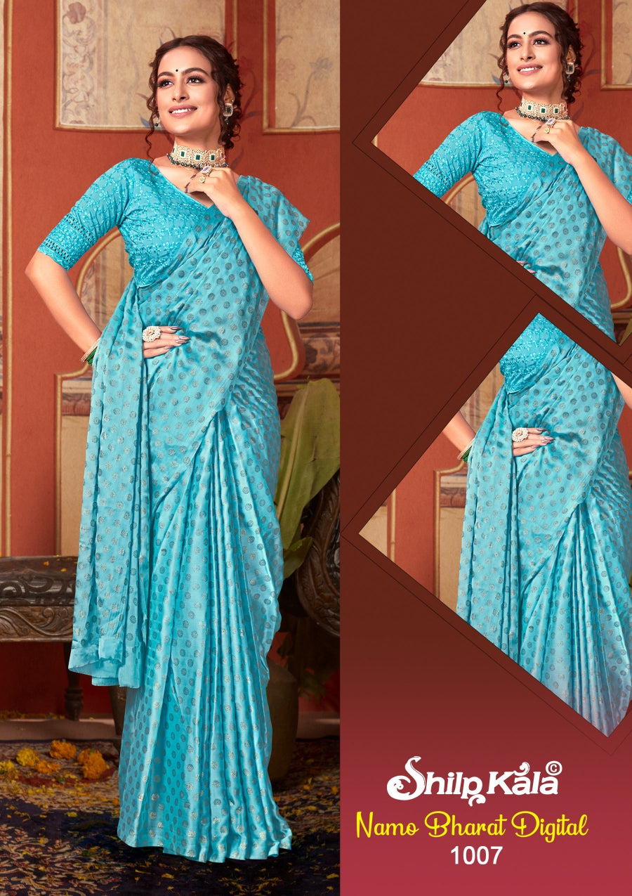 Namo Multicolor Saree with Net blouse Tone to Tone Matching