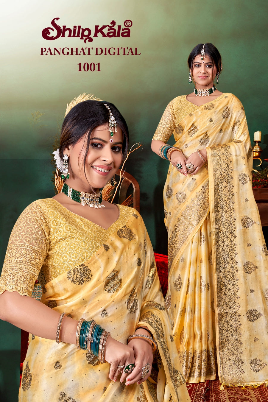 Panghat Best Fancy Saree With Padding Concept and Net Blouse (8 Colours Available)