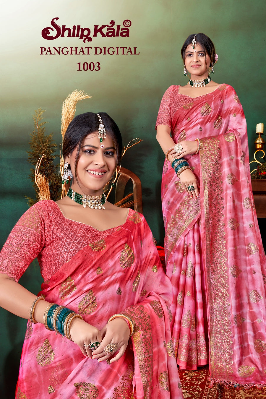 Panghat Best Fancy Saree With Padding Concept and Net Blouse (8 Colours Available)