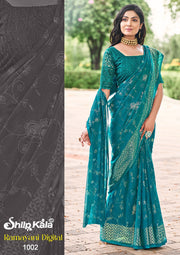 Ramayani Simmer Chiffon Saree with Net Blouse (8 Colours Available)