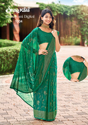 Ramayani Simmer Chiffon Saree with Net Blouse (8 Colours Available)