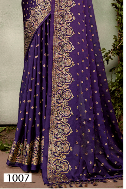 Ramrasiyan Georgette Saree with Cotton Blouse (8 Colours).