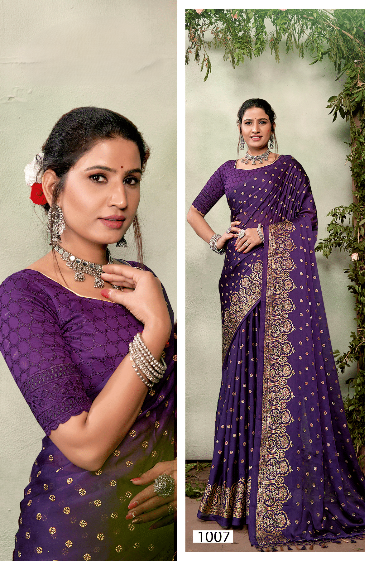 Ramrasiyan Georgette Saree with Cotton Blouse ( 3 Colours)