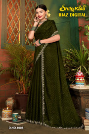 Riaz Multicolour Organza Fabric Saree with Jarkan Stone Work (8 Colours Available)