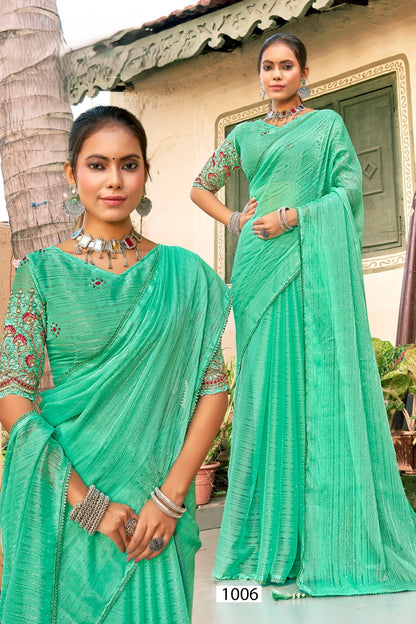 Rudra Veer Polyester Saree with Tone to Tone Matching Saree (8 Colours Available).