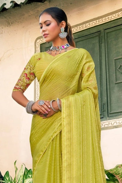 Rudra Veer Polyester Saree with Tone to Tone Matching Saree (8 Colours Available).