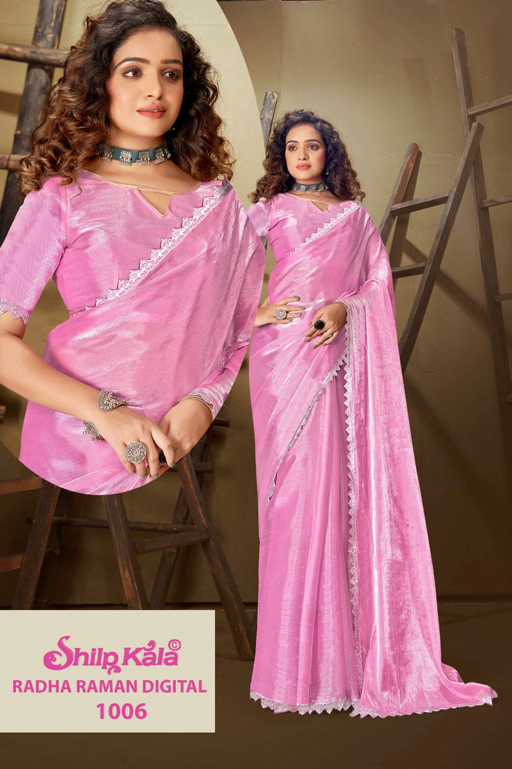 Radha Raman Multicolour Jimmy Choo Saree with Fancy Lace