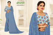 Safar Multicolor Saree with Tone to Tone Matching and Digital Printed Saree (8 Colours Available).