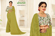 Safar Multicolor Saree with Tone to Tone Matching and Digital Printed Saree (8 Colours Available).