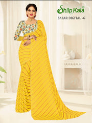 Safar Multicolor Saree with Tone to Tone Matching and Digital Printed Saree (8 Colours Available).