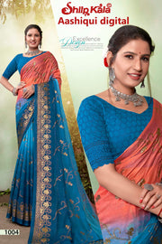 Aashiqui Fancy Fabric Saree with Chanderi Blouse (8 Colours Available)