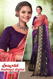 Aashiqui Fancy Fabric Saree with Chanderi Blouse (8 Colours Available)