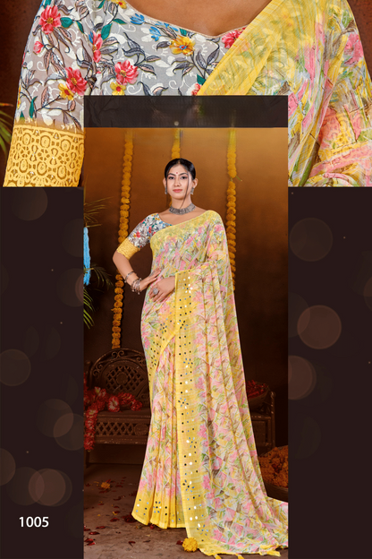 Anjana Chiffon Saree – Effortless Grace with a Refined, Lightweight Appeal (8 Colours Available)