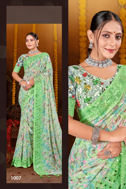 Anjana Chiffon Saree – Effortless Grace with a Refined, Lightweight Appeal (8 Colours Available)