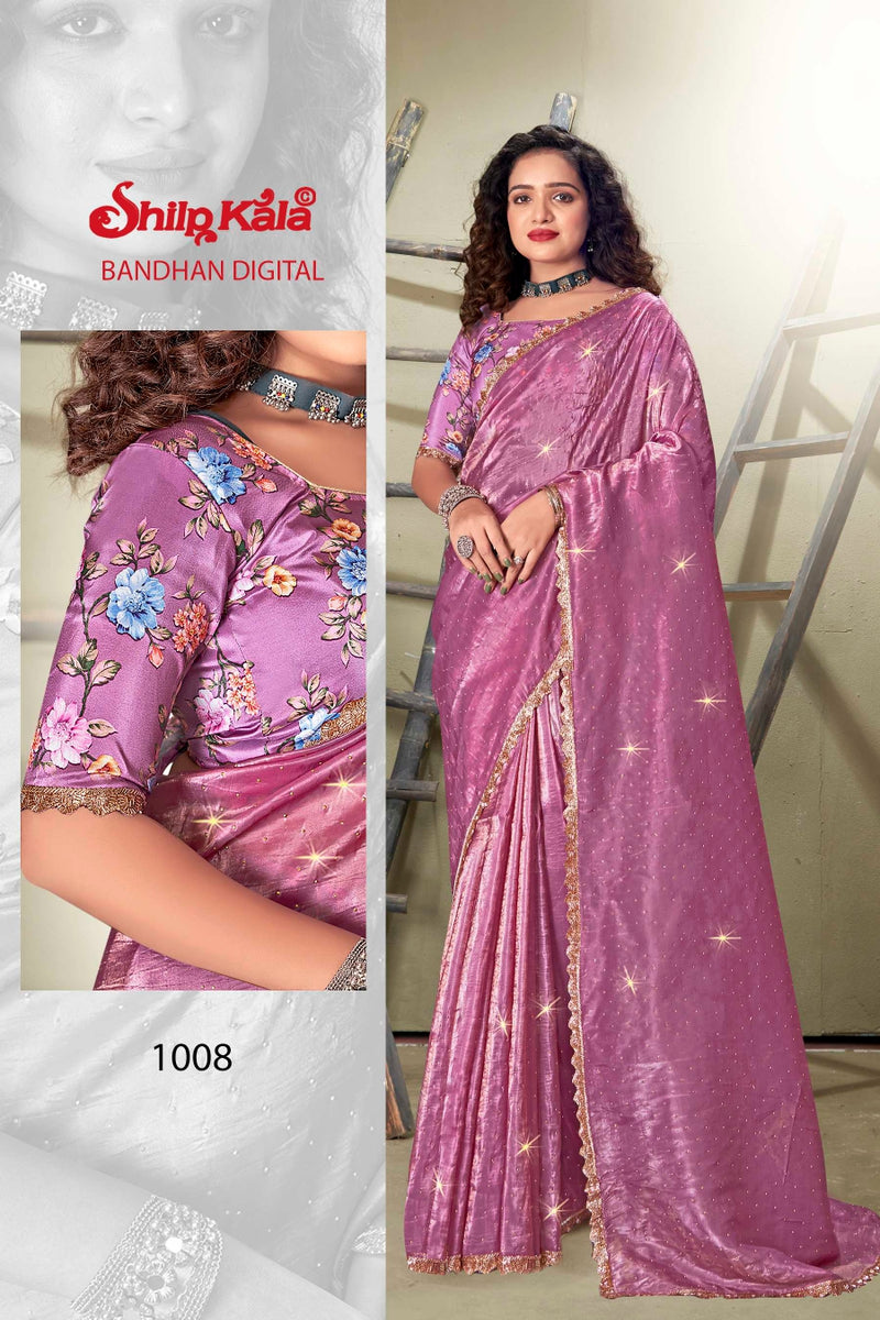 Bandhan Jimmy Choo Saree with Tone to Tone Digital Printed Shifli Blouse