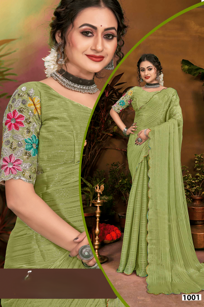 Jeevandhara Polyester Saree – Smooth Fabric with Elegant Draping and Contemporary Design (8 Colours Available)