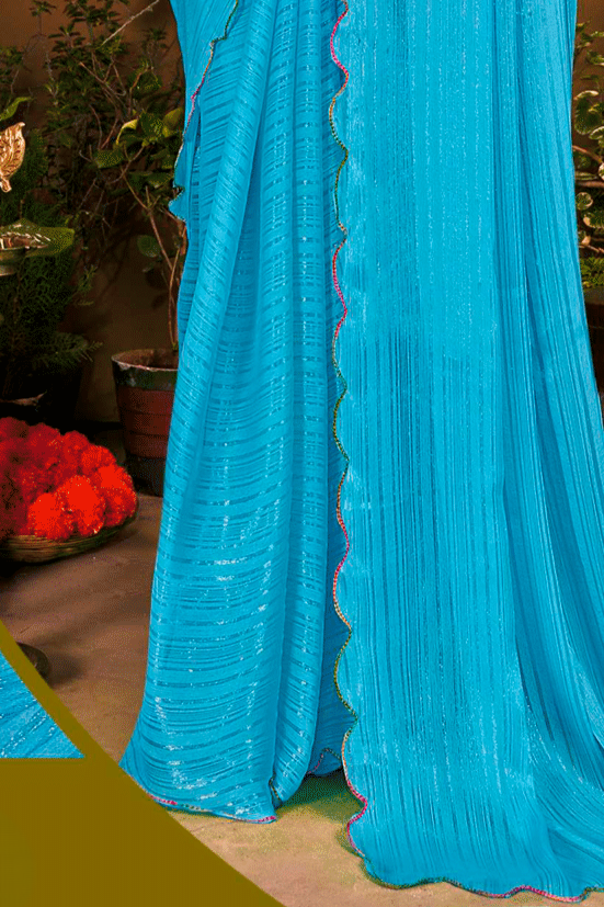 Jeevandhara Polyester Saree – Smooth Fabric with Elegant Draping and Contemporary Design (8 Colours Available)