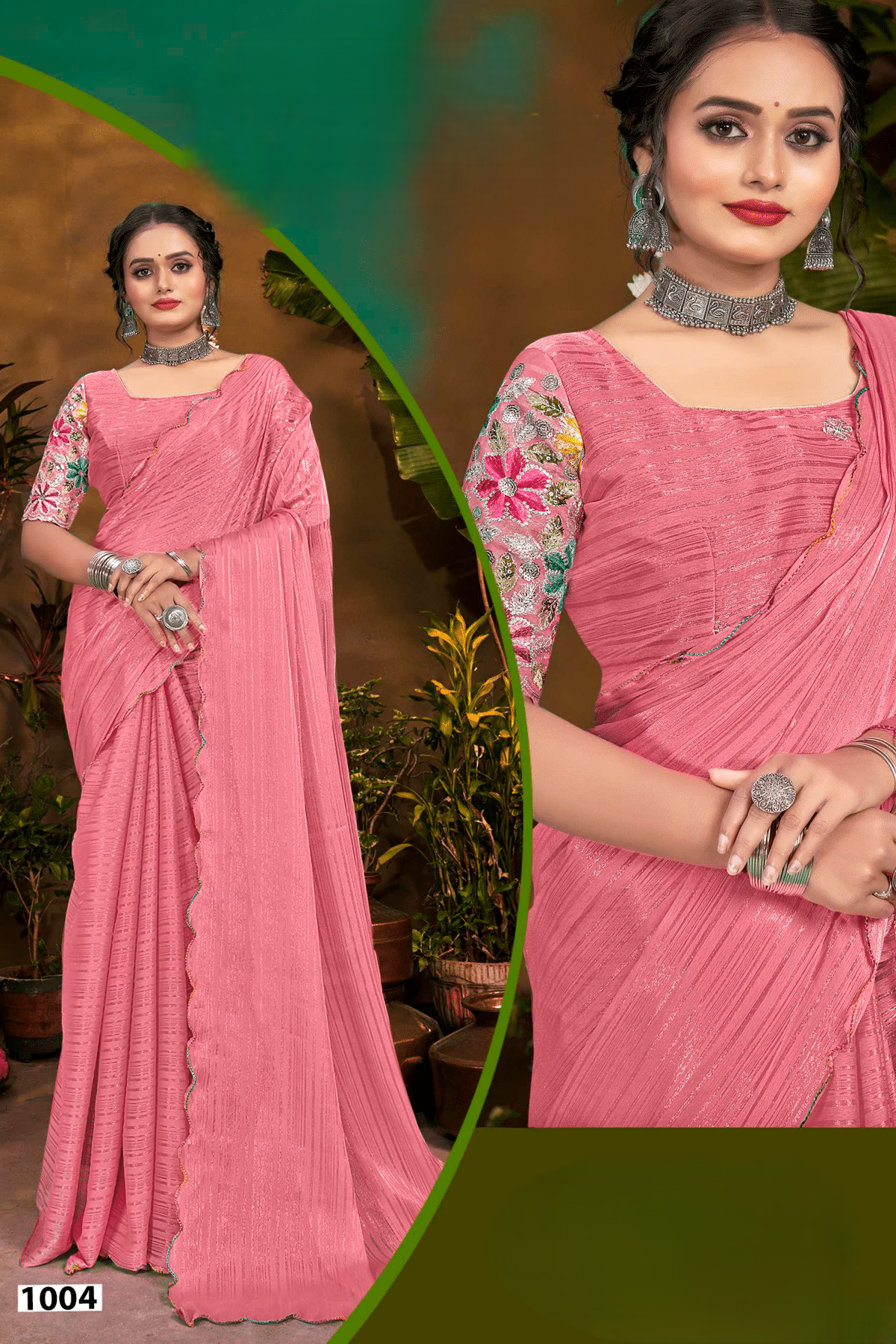 Jeevandhara Polyester Saree – Smooth Fabric with Elegant Draping and Contemporary Design (8 Colours Available)