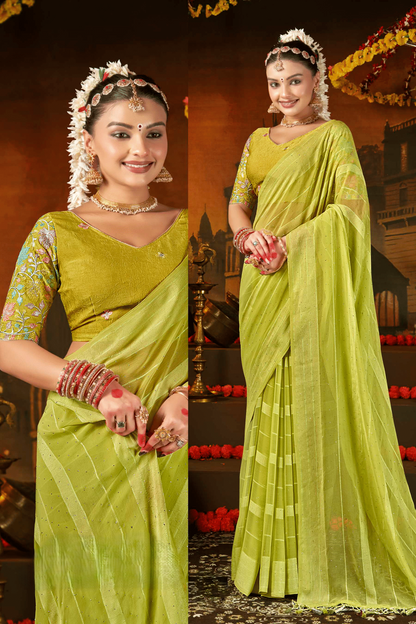 Rang Munch 2 Satin Chiffon Saree - Exquisite Detailing with a Luxurious Sheer Finish (8 Colours Available).