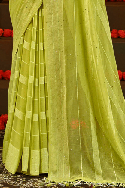 Rang Munch 2 Satin Chiffon Saree - Exquisite Detailing with a Luxurious Sheer Finish (8 Colours Available).