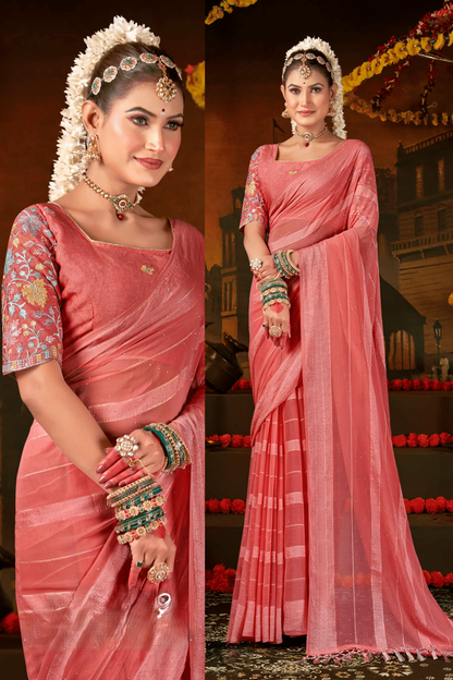 Rang Munch 2 Satin Chiffon Saree - Exquisite Detailing with a Luxurious Sheer Finish (8 Colours Available).