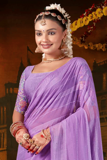 Rang Munch 2 Satin Chiffon Saree - Exquisite Detailing with a Luxurious Sheer Finish (8 Colours Available).