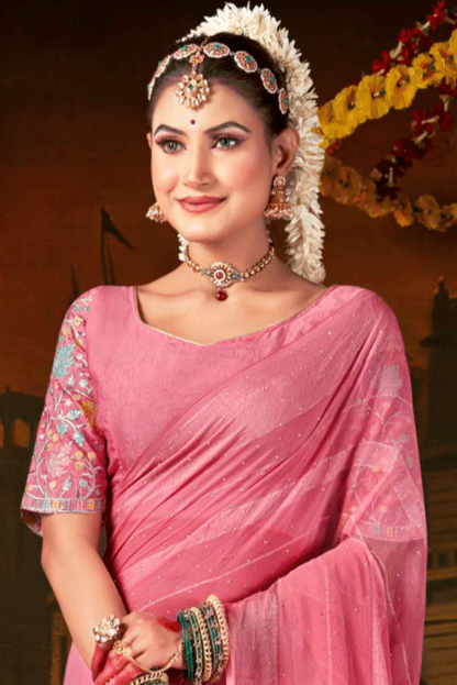 Rang Munch 2 Satin Chiffon Saree - Exquisite Detailing with a Luxurious Sheer Finish (8 Colours Available).