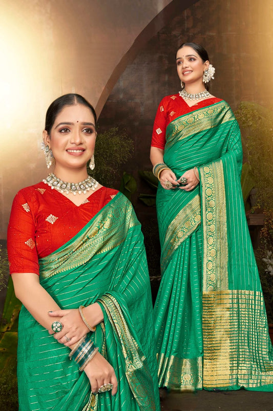 Sakshi Pattu 6 Viscose Saree with Contrast Matching (8 Colours Available).