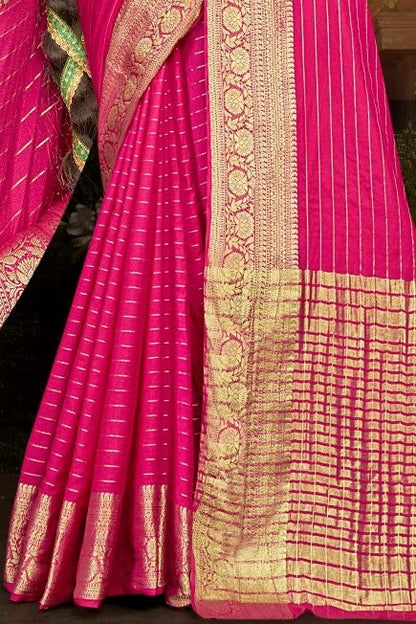 Sakshi Pattu 6 Viscose Saree with Contrast Matching (8 Colours Available).